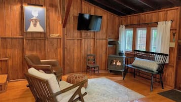 Télévision, cheminée, espaces bureaux