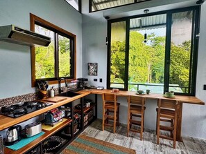Fridge, stovetop