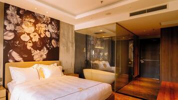 Egyptian cotton sheets, premium bedding, down duvets, memory-foam beds
