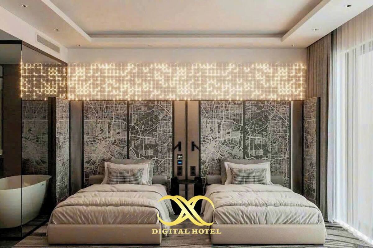 Quarto duplo luxo, sacada, vista para a cidade | Escrivaninha, Wi-Fi de cortesia