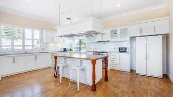 Microwave, oven, dishwasher, coffee/tea maker