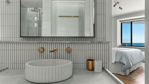 Dusche, Haartrockner, Handtücher