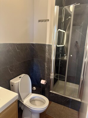 Dusche, Haartrockner, Handtücher