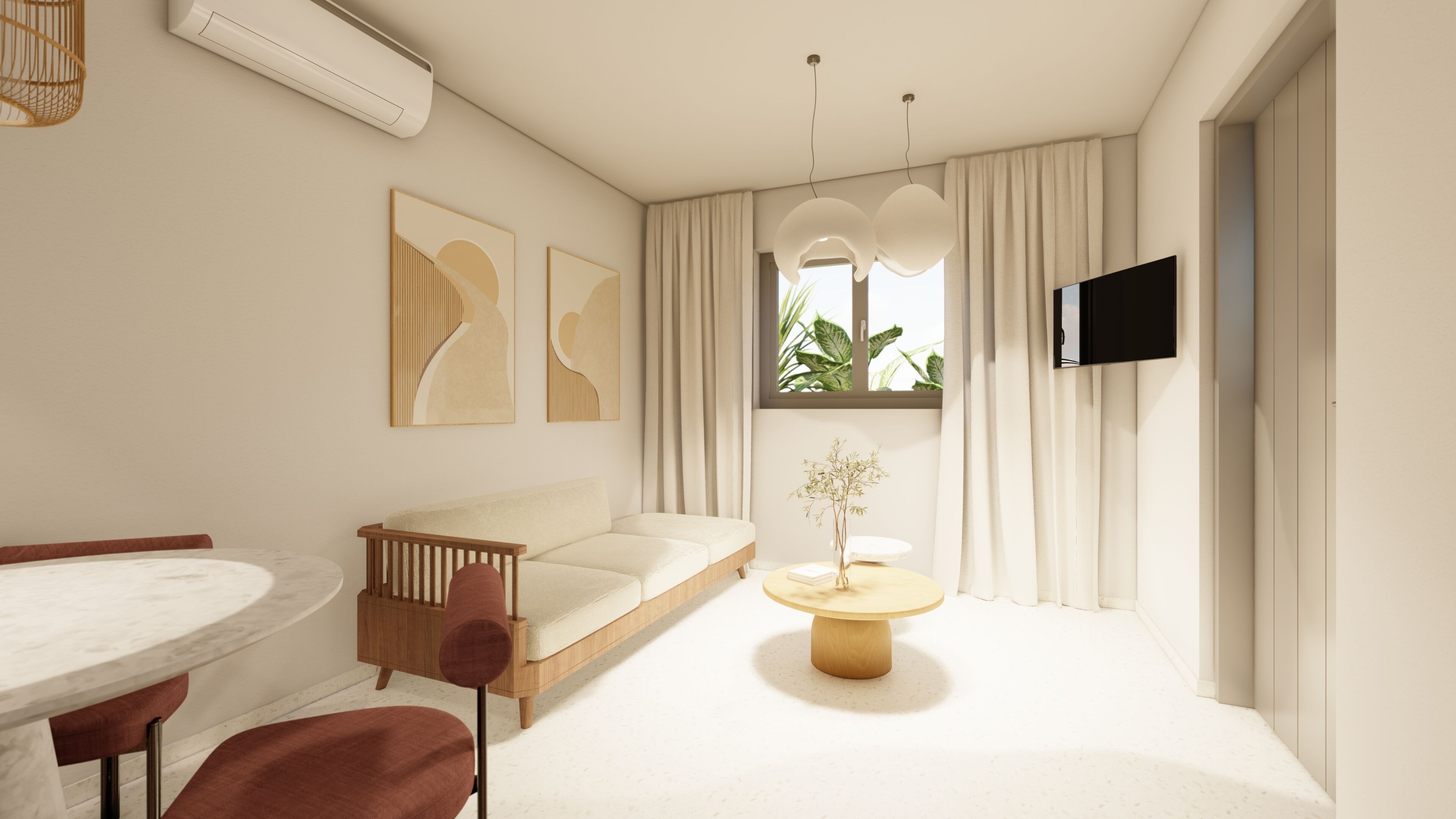 One Bedroom Suite with Sea View | Area soggiorno | TV a schermo piatto