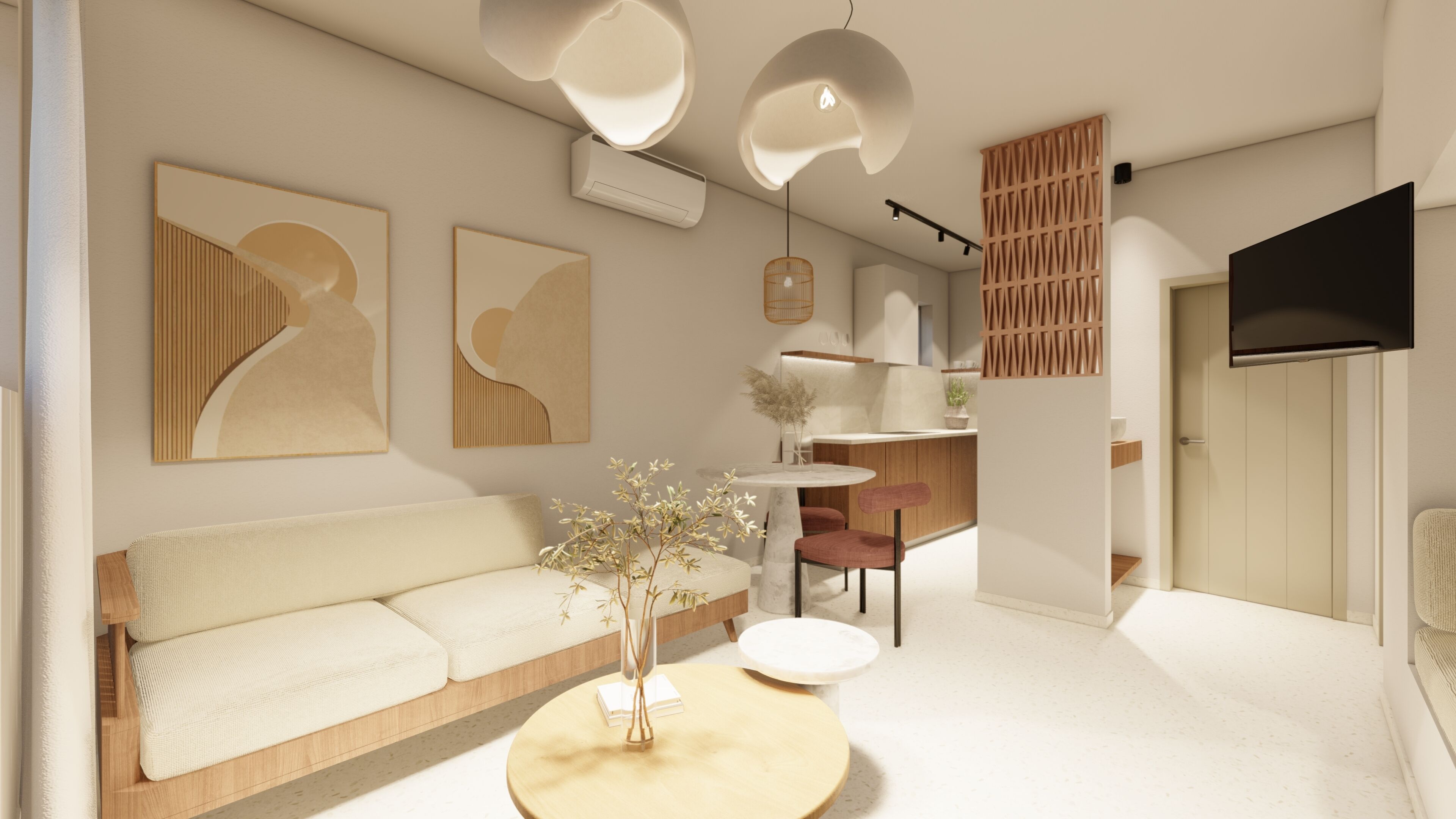 One Bedroom Suite with Sea View | Area soggiorno | TV a schermo piatto