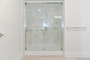 Shower, hair dryer, towels - Premier Ocean View Corner Condo (850S.F.) (Plymouth)