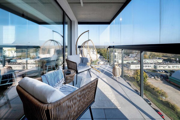 Exclusive-Apartment, 2 Schlafzimmer, Balkon, Meerblick | Blick vom Balkon