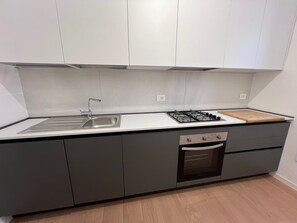 Fridge, oven, stovetop