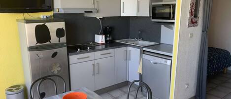 Fridge, microwave, stovetop, dishwasher