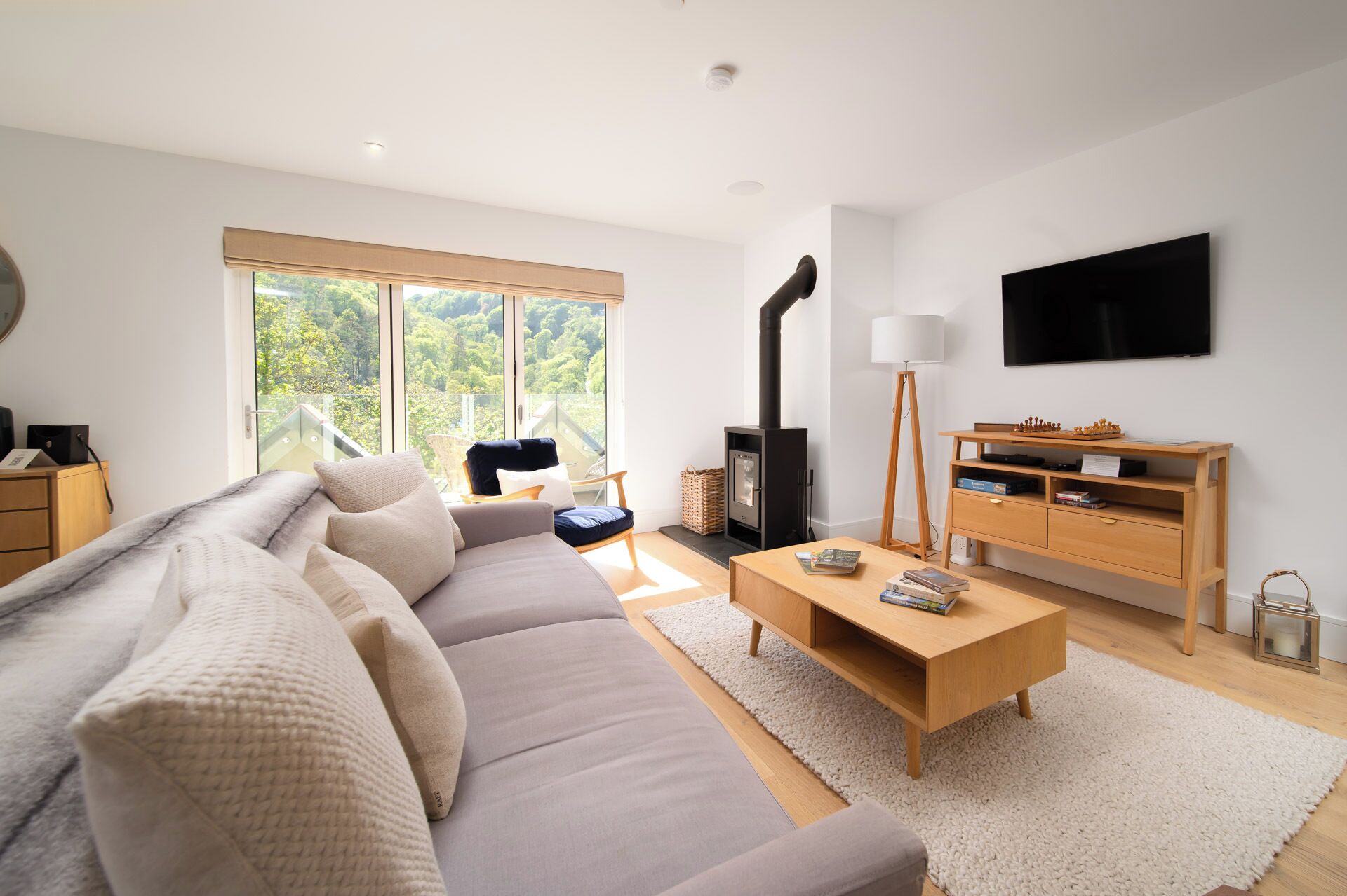 Televisión, chimenea