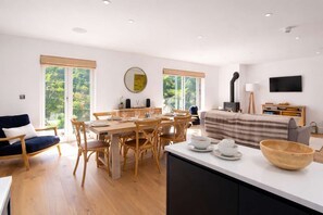 TV, fireplace, offices