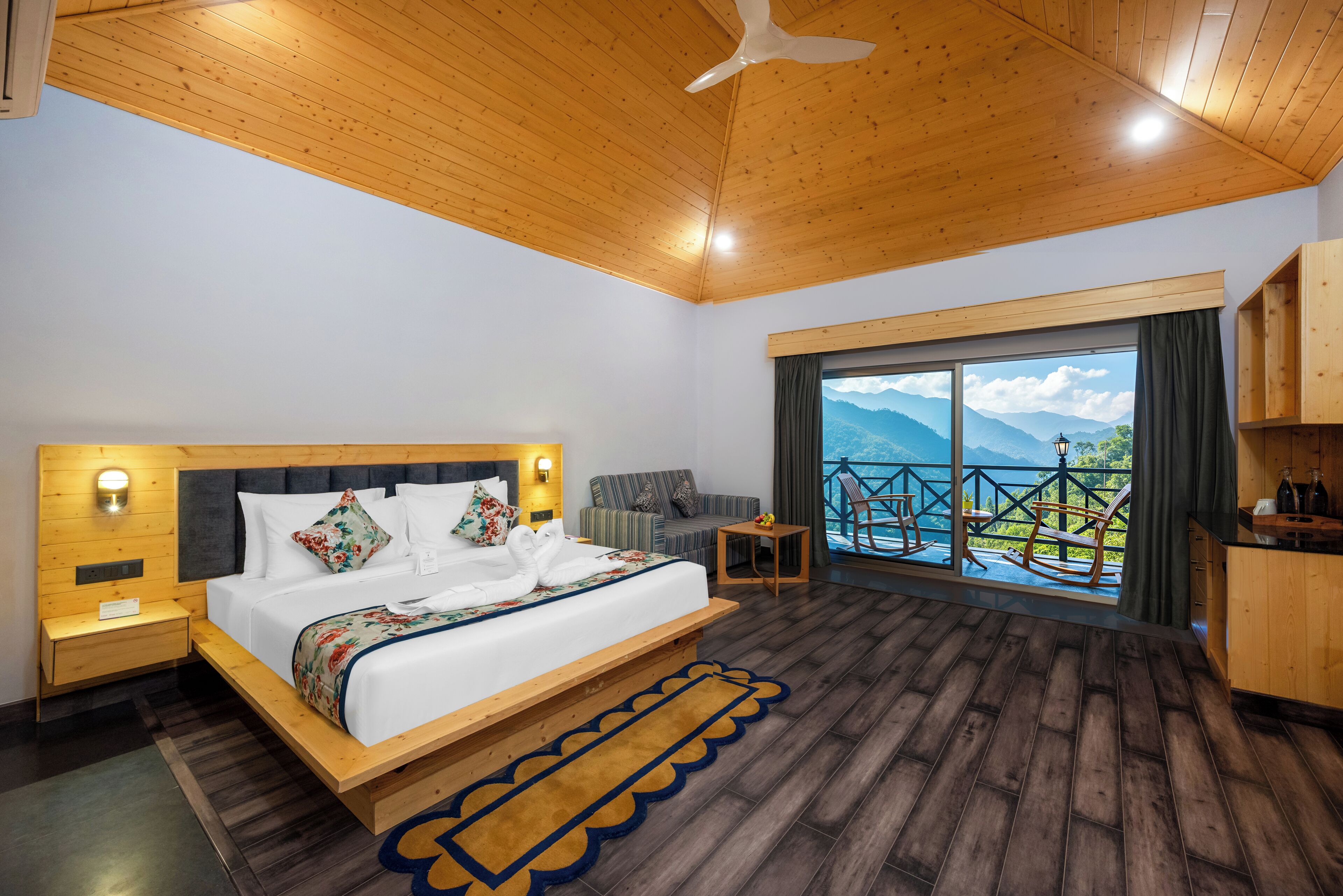 Van Rekha (Luxury Forest Treeline Room with Private Balcony) | In-room safe, desk, blackout curtains, iron/ironing board
