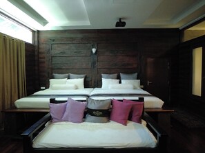 Desk, free WiFi, bed sheets
