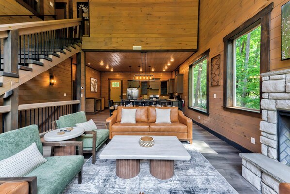 TV, fireplace, video games