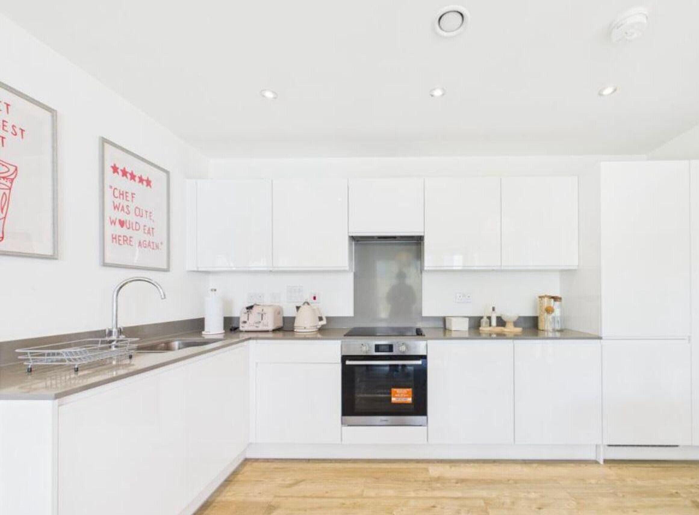 Fridge, microwave, oven, electric kettle
