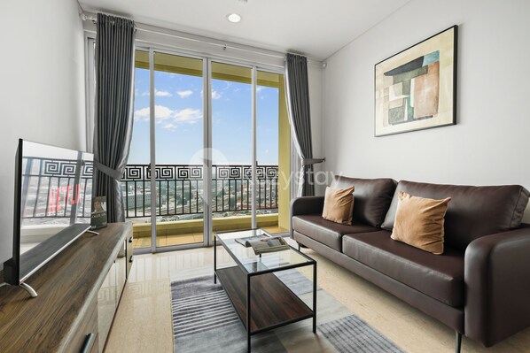 Appartement, 2 chambres, vue ville | Coin séjour