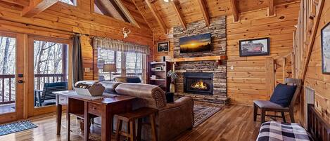 Télévision, cheminée, jeux vidéo