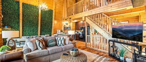 Smart TV, fireplace, video games