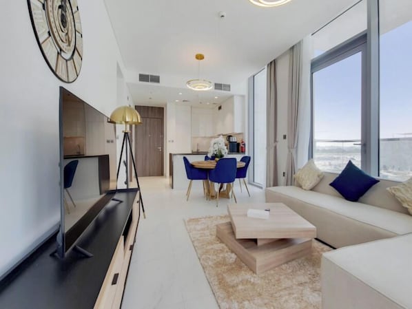 Appartement Exclusif, balcon, vue lagon | Salle de séjour