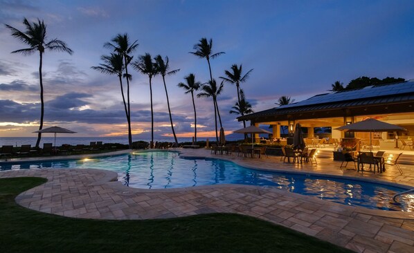 Pool & Pavilion at Sunset