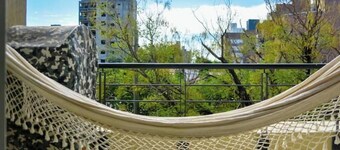 Bright Studio with Large Desk Balcony, Hammock