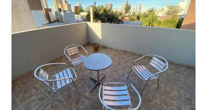 Central quality full terrace own grill