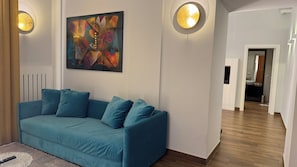 Junior-Suite, 1 King-Bett und Schlafsofa, Nichtraucher, Zimmerreinigung | Wohnbereich | Fernseher