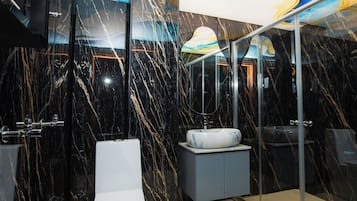 Free toiletries, hair dryer, slippers, bidet