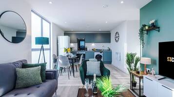 Apartment, City View | Living area
