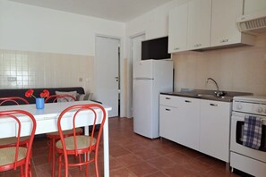 Fridge, oven, stovetop, cookware/dishes/utensils