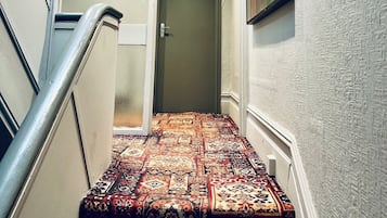 Desk, laptop workspace, free WiFi, bed sheets