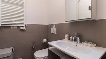 Dusche, Haartrockner, Bidet, Handtücher