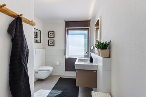Dusche, Haartrockner, Handtücher