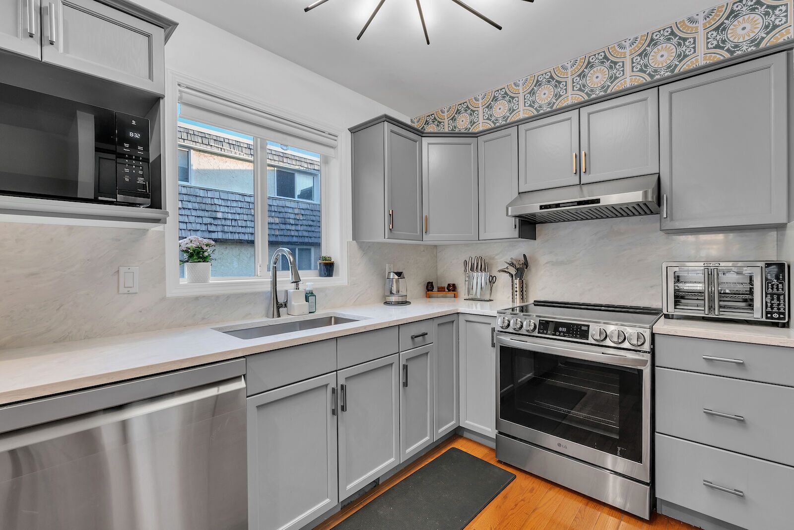 Microwave, oven, stovetop, dishwasher