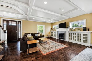 TV, fireplace, video games