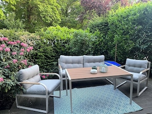 Outdoor dining - Vacation home in Extertal/Rott for families, couples and friends  (Extertal)
