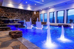 Indoor pool, a heated pool - LUXURY NEW CONSTRUCTION! Mountain Horizon–Pool, Spa, Sports Court, Golf, Views (Sevierville)