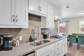 Microwave, oven, stovetop, dishwasher