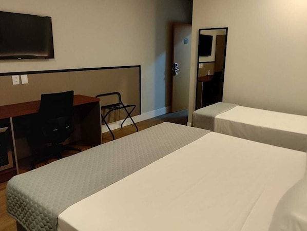 In-room safe, desk, laptop workspace, iron/ironing board