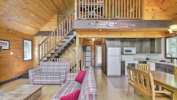 Smart TV, fireplace, DVD player, foosball