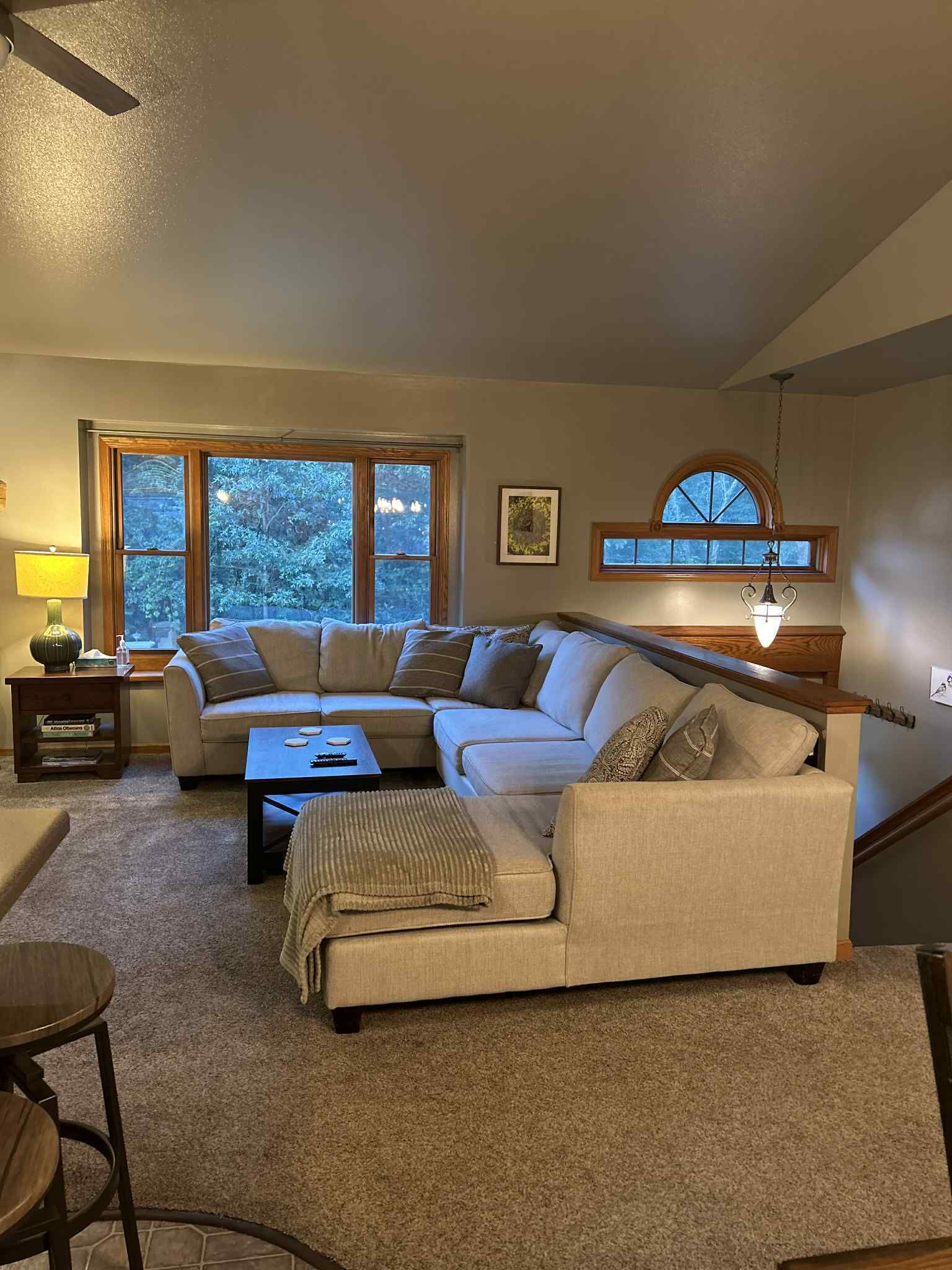 Smart TV, fireplace, foosball, table tennis