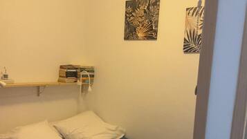 1 slaapkamer, een strijkplank/strijkijzer, wifi, beddengoed