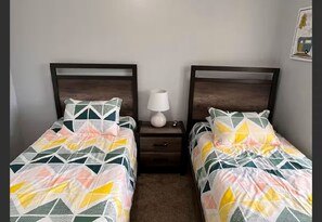 2 bedrooms, desk, iron/ironing board, travel cot