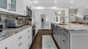 House, Multiple Beds, Pool Access, Pool View (Secluded Sanctuary By the Sea) | Private kitchen | Fridge, microwave, oven, stovetop