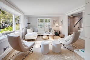 TV, DVD player, books, video library