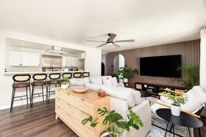 TV, fireplace - Casa Tropical • 11 Beds • Huge Pool • Near ASU (Mesa)