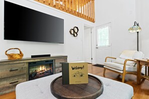 Televisie en een open haard