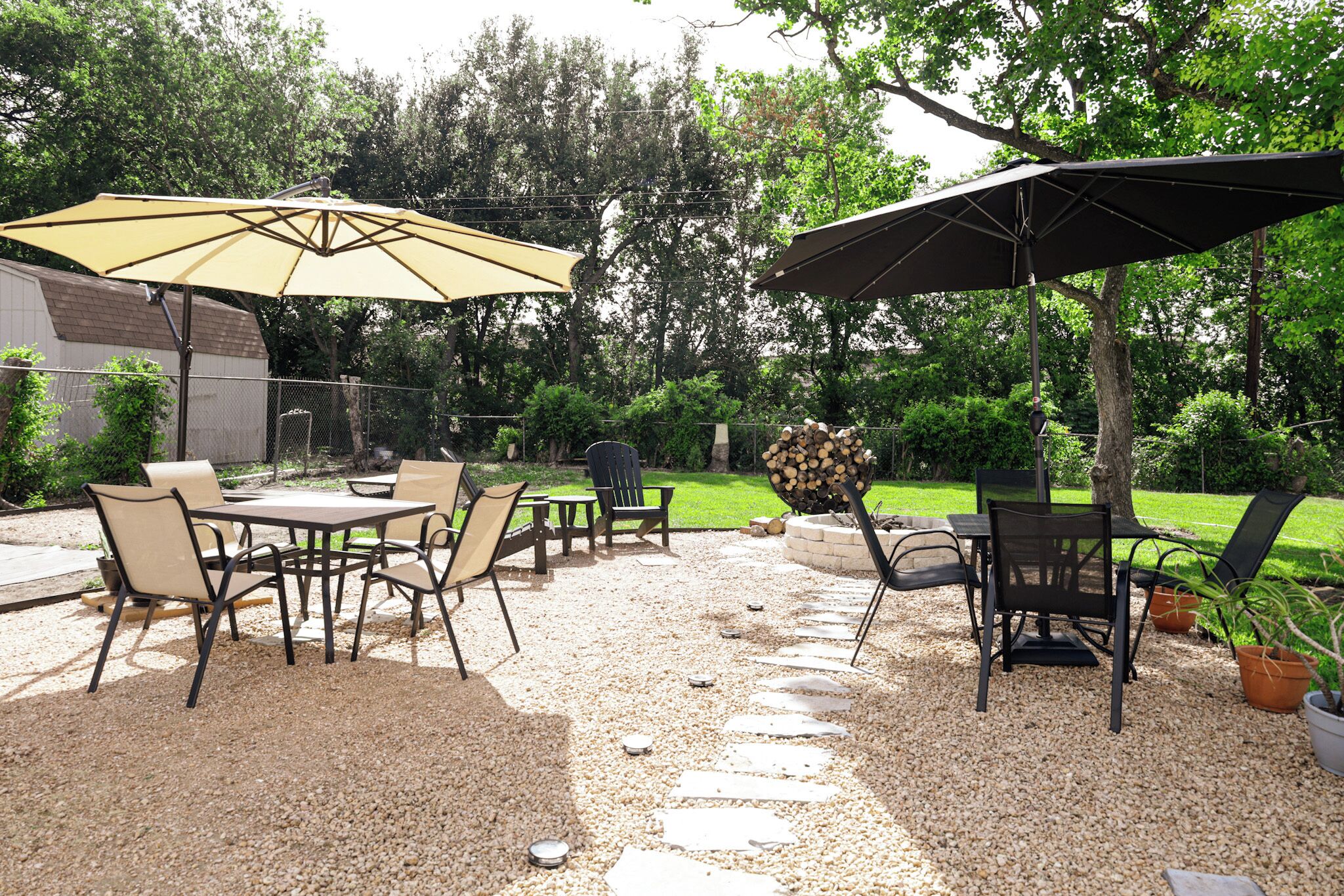 Backyard seating areas