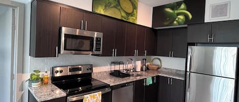 Microwave, oven, stovetop, dishwasher