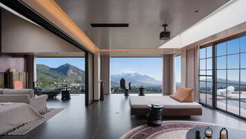 Luxury Suite, Mountain View | Premium bedding, minibar, in-room safe, individually decorated